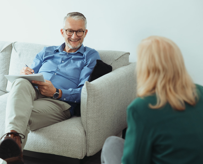 Een coachingsgesprek met een coachee bij Allan Coacht